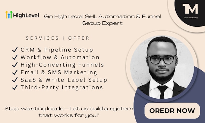 Gig Preview - Set up automate optimize your go high level CRM