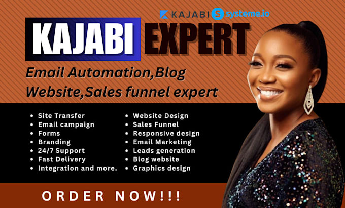 Gig Preview - Setup email automation blog website sales funnel kajabi