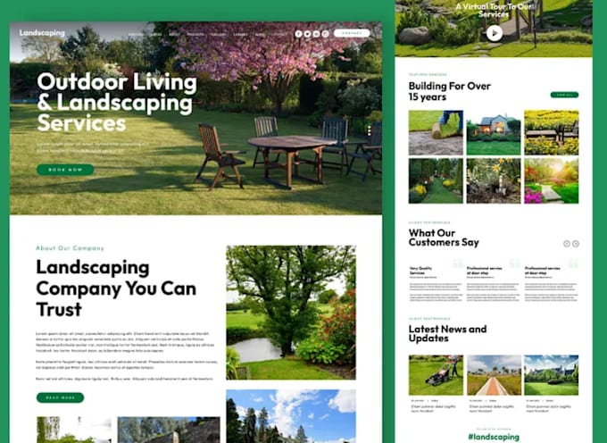 Gig Preview - Design and redesign landscaping lawn care gardening website using wix