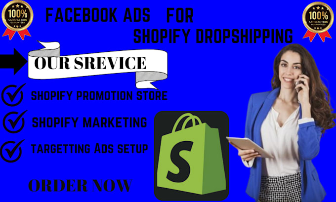 Gig Preview - Create shopify dropshipping store seo facebook ads via shopify store promotion