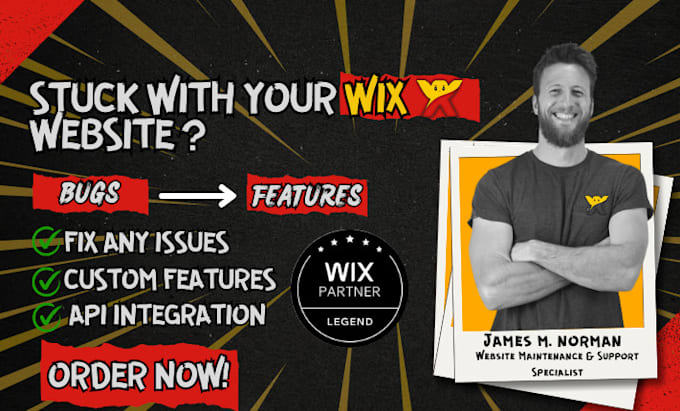 Gig Preview - Design or fix wix website issue bug error velo code, wix expert developer