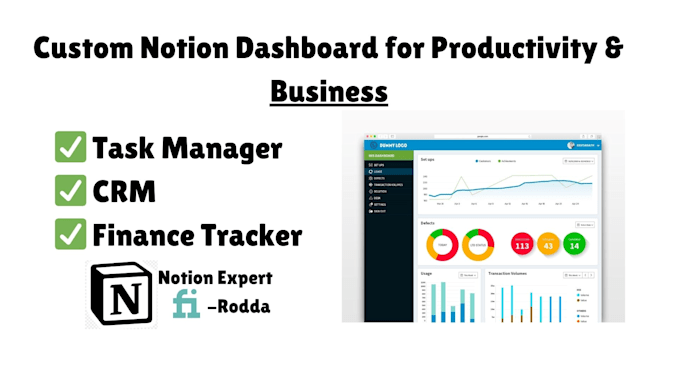 Gig Preview - Create a custom notion dashboard for productivity and business