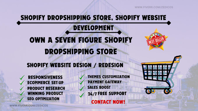 Bestseller - develop 6 figure shopify dropshipping store or shopify website