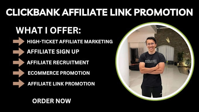 Gig Preview - Do high ticket affiliate promotion, affiliate sign up or link recruitment