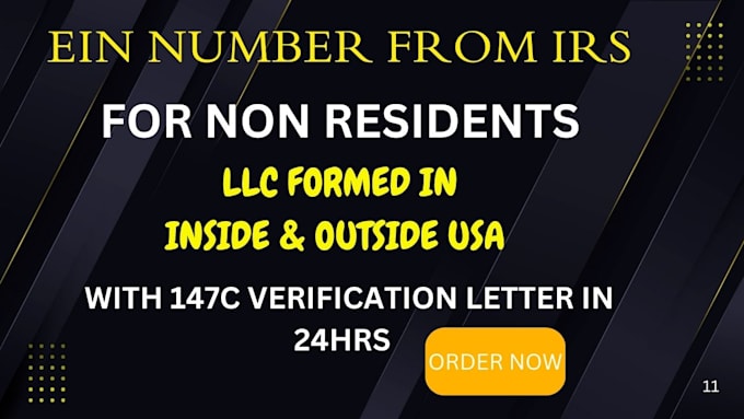 Gig Preview - Llc registration with ein number for US and non residents