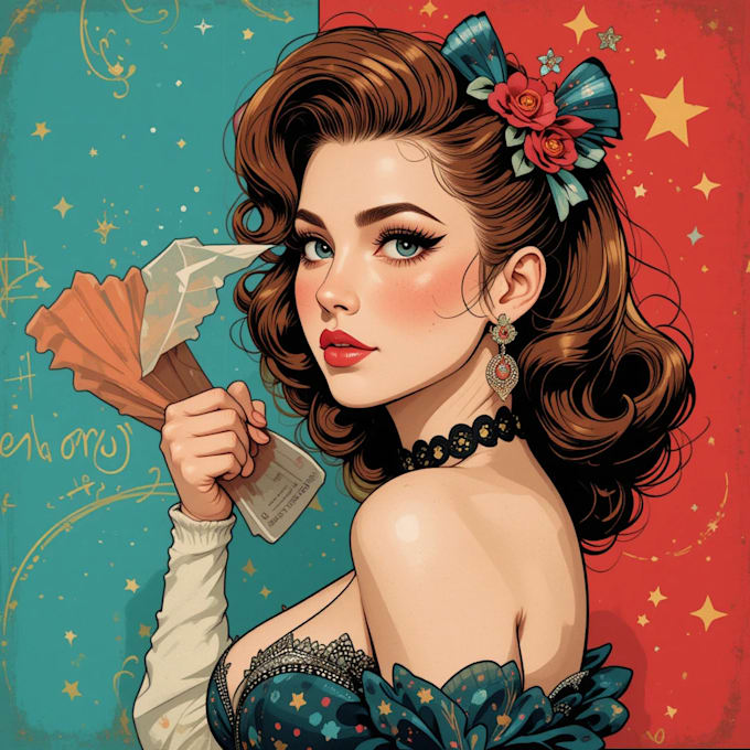 Bestseller - design a pin up girl and pin up girl illustration