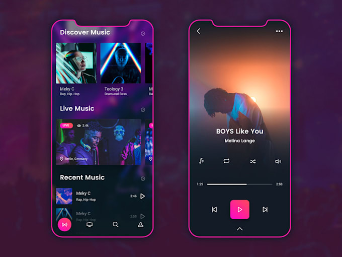 Gig Preview - Build music streaming app music app social chat app live streaming app