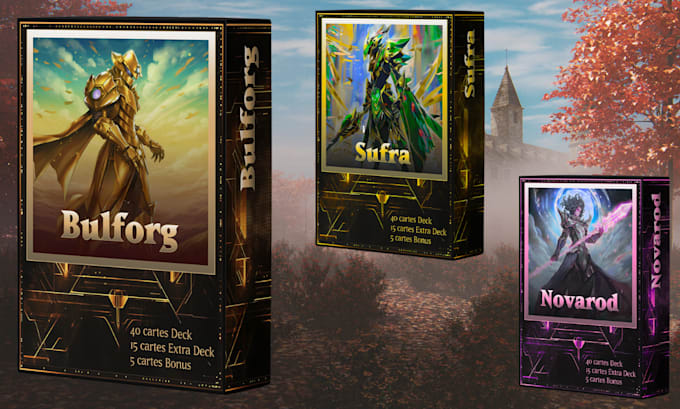 Gig Preview - Design stunning card game design board game design and card box mockups