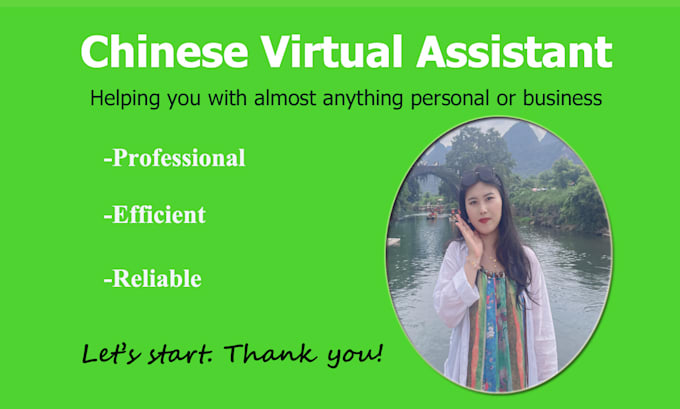 Gig Preview - Be your reliable chinese virtual personal assistant to help you in china