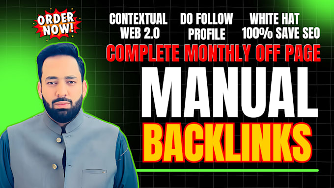 Gig Preview - Complete manual monthly white hat off page SEO   contextual do follow backlink