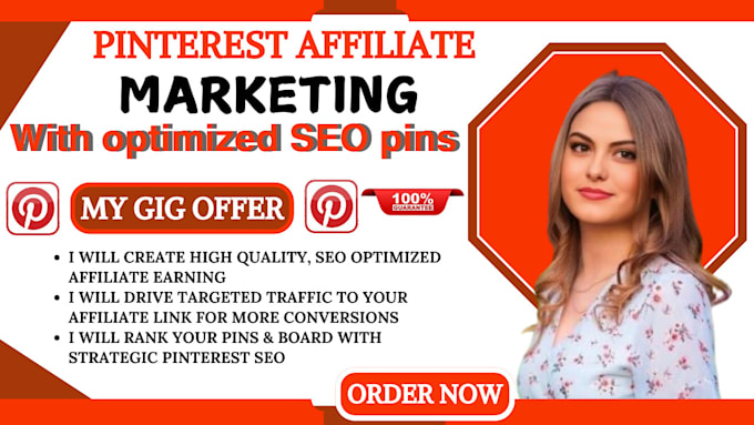 Gig Preview - Grow your pinterest affiliate marketing with SEO optimized pins