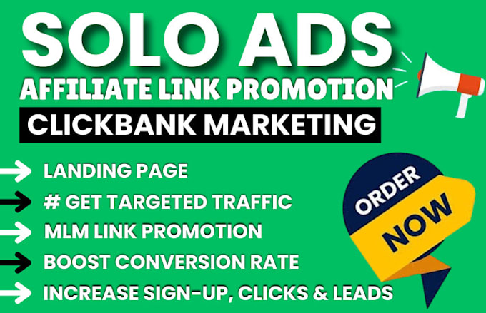 Gig Preview - Do tier 1 solo ads campaign, affiliate link promotion clickbank, mlm lead