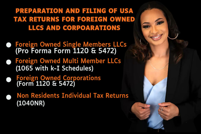 Bestseller - prepare and file US tax forms 1120 and 5472 for foreign owned US llc