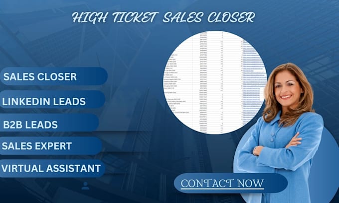 Gig Preview - High ticket sales closer sales representatives source lead phone numbers