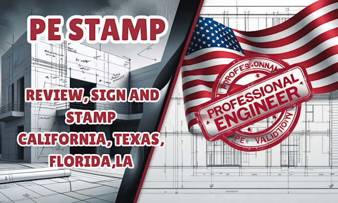 Gig Preview - Review and stamp ca, tx, fl, arizona, architectural drawing, pe stamp