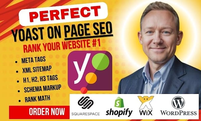 Gig Preview - Yoast on page SEO optimization for wix, wordpress, shopify, and rank math