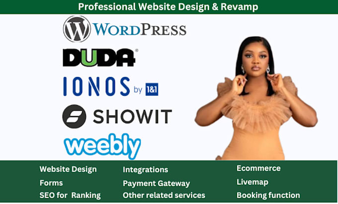 Gig Preview - Professional wordpress duda weebly ionos showit website design seo