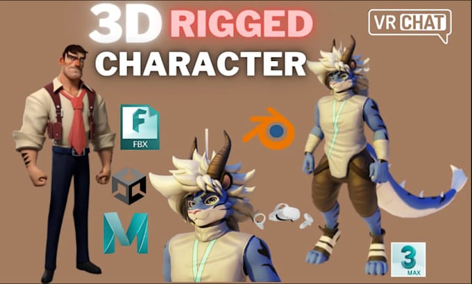 Gig Preview - Model realistic 3d furry vtuber character, vrchat avatar, nsfw avi, animaze