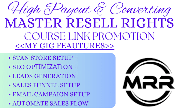 Gig Preview - Build affiliate marketing on master resell right and email marketing