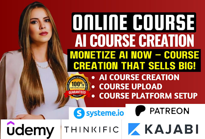 Gig Preview - Do business and finance ai udemy online course creation, kajabi course promotion