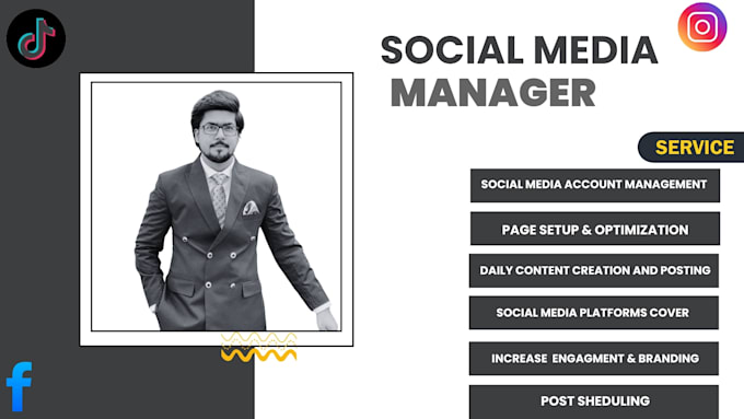 Gig Preview - Be your social media marketing manager and content creator