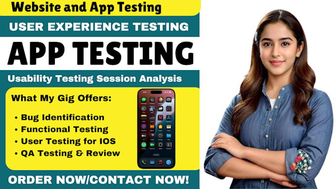 Gig Preview - Perform user testing for your ios andriod app, qa website testing review