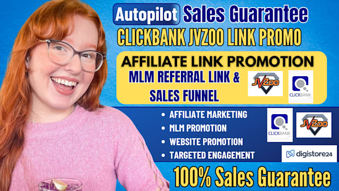 Gig Preview - Promote my affiliate link MLM referral link jvzoo clickbank affiliate marketing