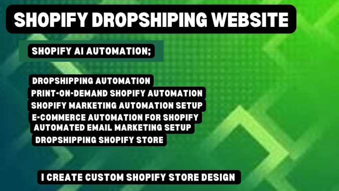 Gig Preview - Setup automated dropshipping shopify store shopify website