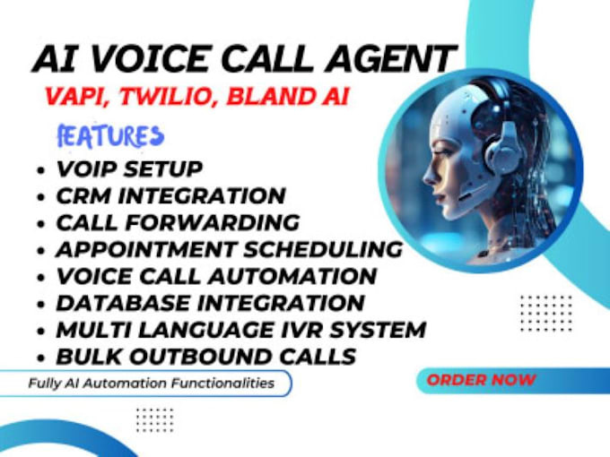 Gig Preview - Build an ai chatbot and voice agent for you, using vapi, retell, n8n and make