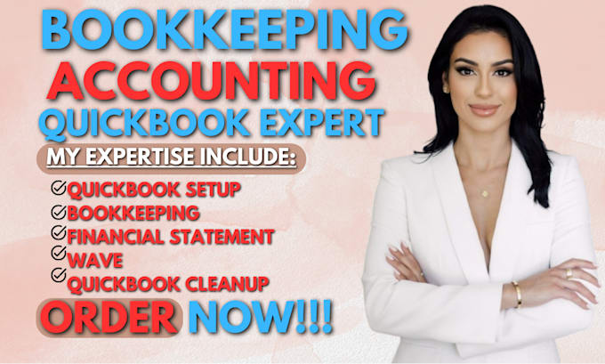 Gig Preview - Bookkeeping accounting in quickbooks online bank reconciliation cleanup wave