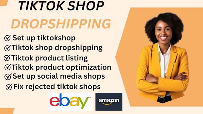 Gig Preview - Tiktok shop dropshipping amazon to tiktok shop dropshipping product listing ebay