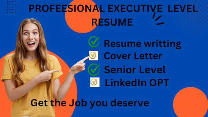 Gig Preview - Craft executive resume, resume writing and cover letter