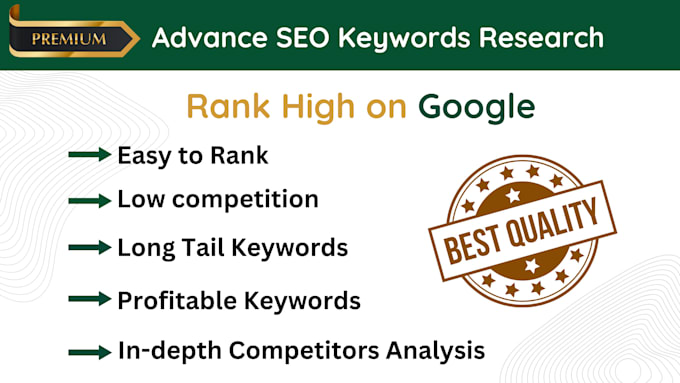 Gig Preview - Do advance keywords research for rank high on google