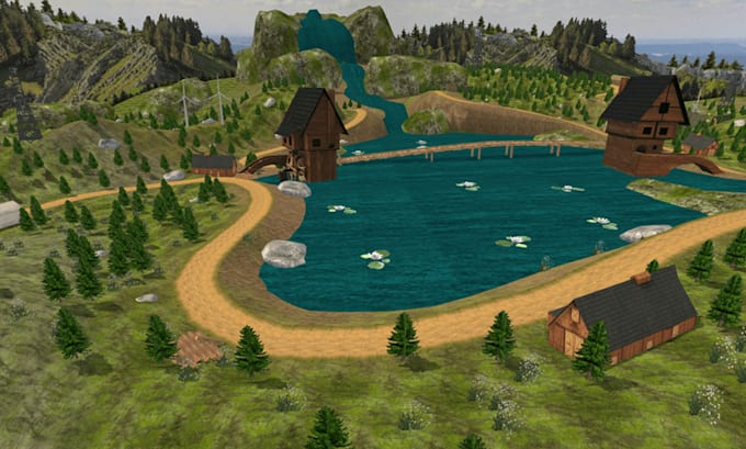 Gig Preview - Do 3d roblox map, 3d map, low poly environment, terrain map roblox builder