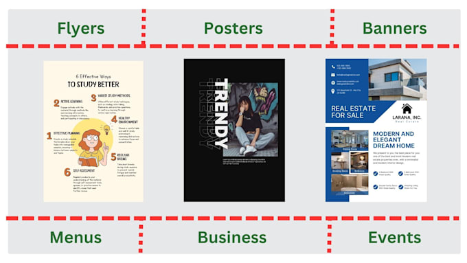 Gig Preview - Design posters, flyers, menu, banners for your businesses