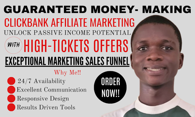 Gig Preview - Promote clickbank affiliate marketing sales funnel, clickbank link promotion