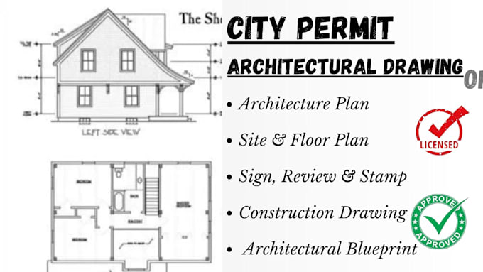 Gig Preview - Review sign and stamp architectural drawing construction drawing for city permit