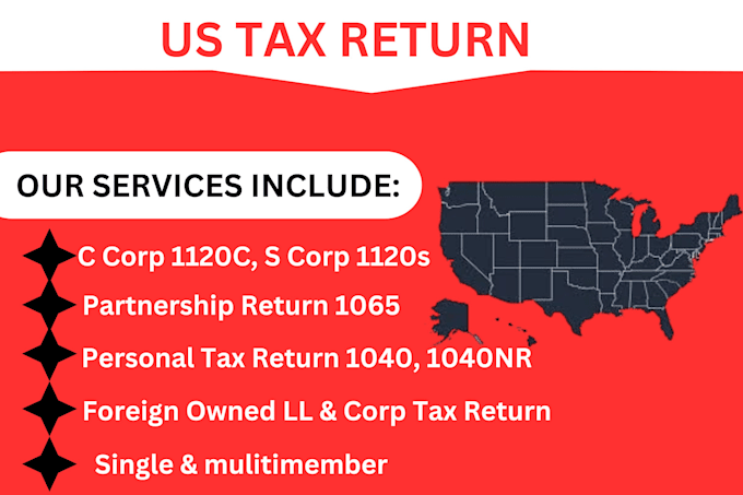 Gig Preview - Us tax return for individual and business, form 1120, 1040, 1065