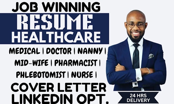 Gig Preview - Write medical, healthcare, nursing, doctor, pharmacy, phlebotomist, rn resume