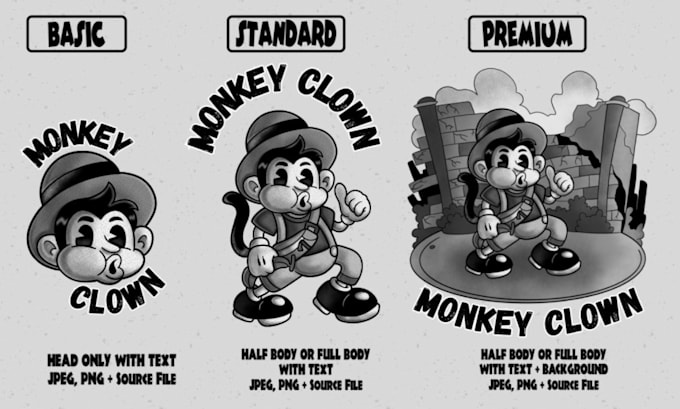 Gig Preview - Custom design vintage 1930s cartoon illustration in rubber hose style