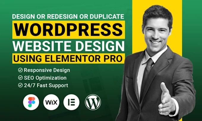 Gig Preview - Design, redesign, copy clone or revamp wix to wordpress website by elementor pro