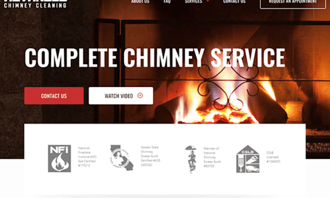 Gig Preview - Design chimney sweep website, chimney repair website chimney landing page