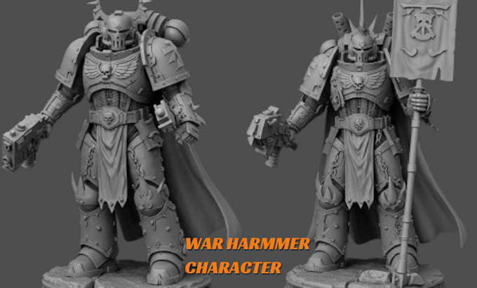 Gig Preview - Do 3d printing for war harmmer character, status, toy, and tabletop character