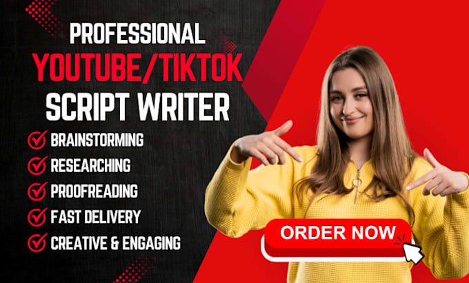 Bestseller - do video script writing for youtube channel tiktok