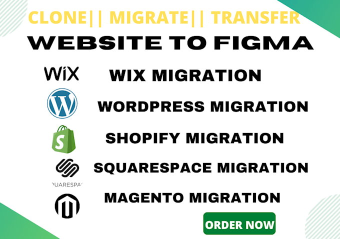 Gig Preview - Migrate or clone website figma to wix wordpress squarespace magento shopify duda