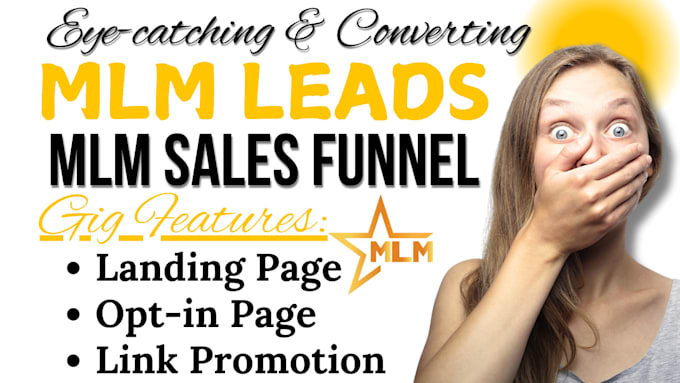 Gig Preview - Promote MLM sales funnel, MLM affiliate marketing, network marketing promotion