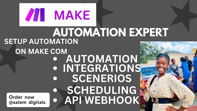 Gig Preview - Setup make com automation, make com scenerio  and notion