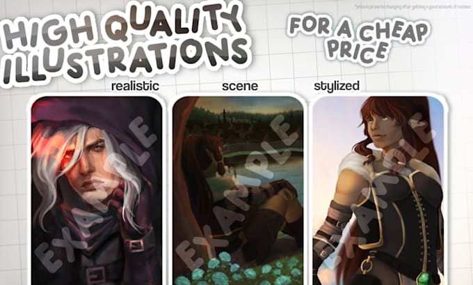 Gig Preview - Create high quality detailed character illustrations and fully rendered art