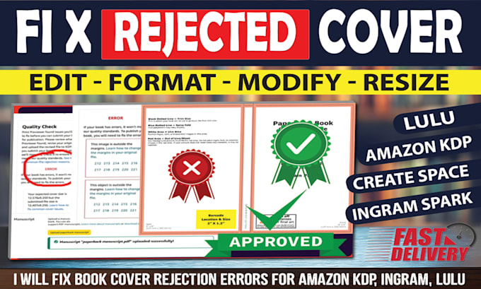 Gig Preview - Fix error manuscript, book edit amazon kdp error, cover format, resize, reformat