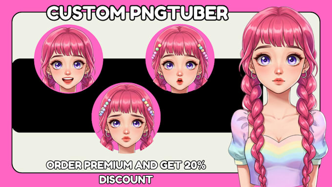 Gig Preview - Draw pngtuber chibi live2d rigging png tuber vtuber, pngtuber plus for streamers